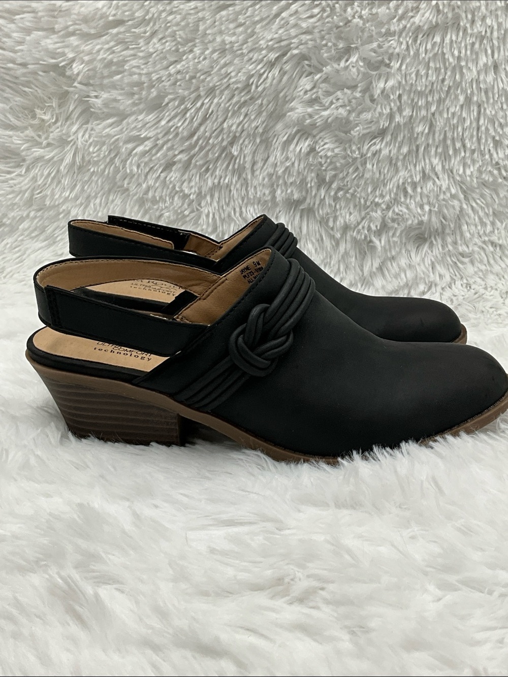 Kim Rogers Mule Size 9 Black Braided Slingback Mule Heels